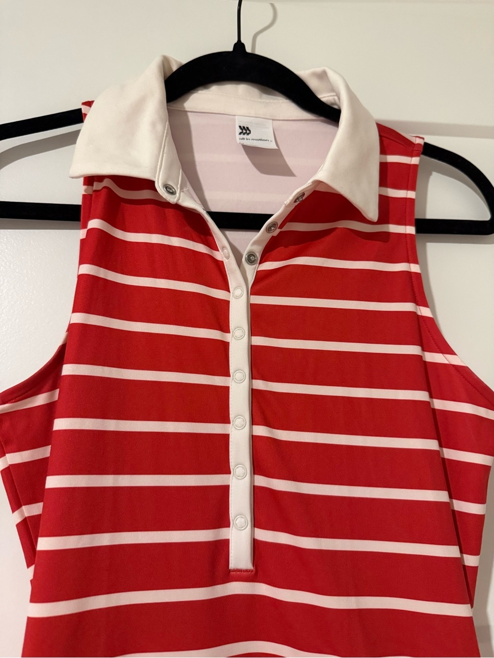 Target Red and White Striped Sleeveless Polo Tank